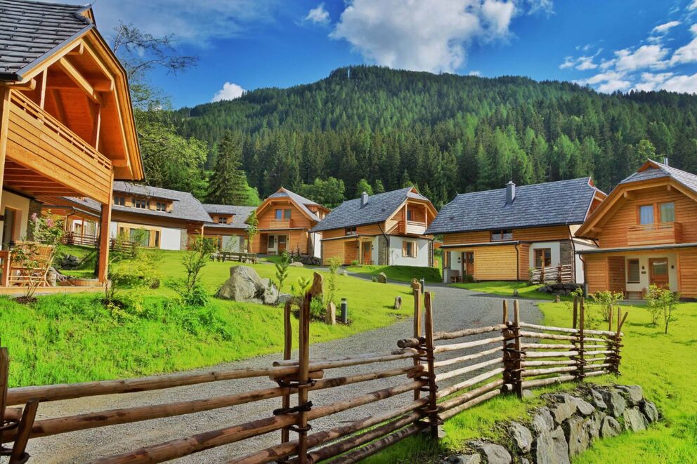 The chalet village of Trattlers Hof-Chalets in Carinthia